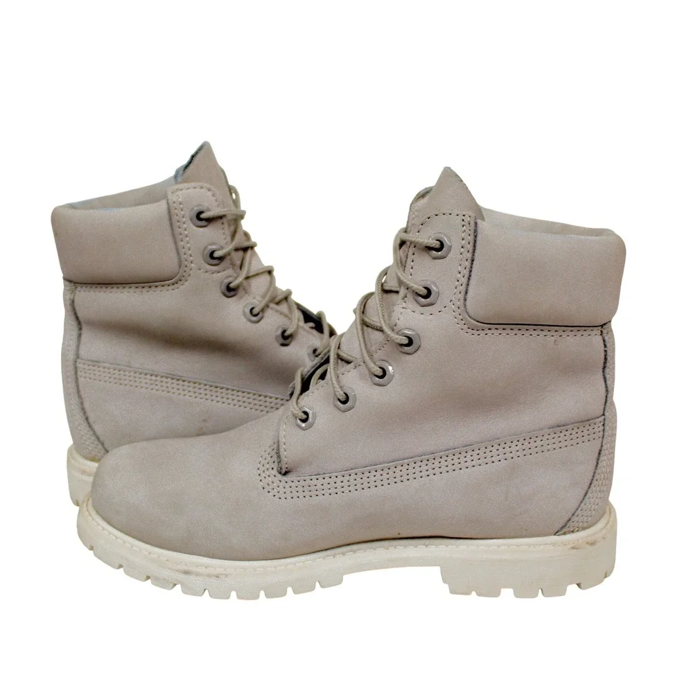 Women's Timberland Size 7.5 Gray 6 Inch Premium Leather Boots GUC - Picture 11 of 15
